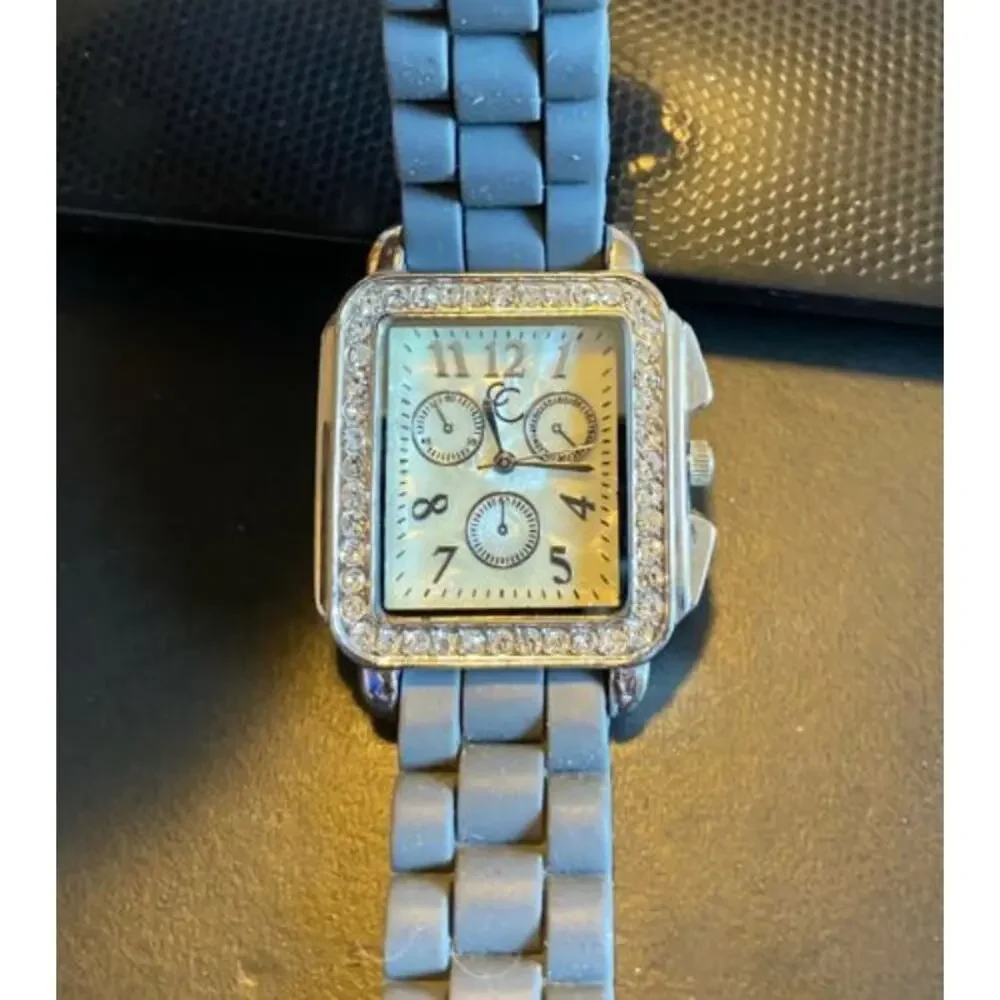 Women's Charming Charlie Watch Silver Tone with Gray Poly Band, MOP Face
